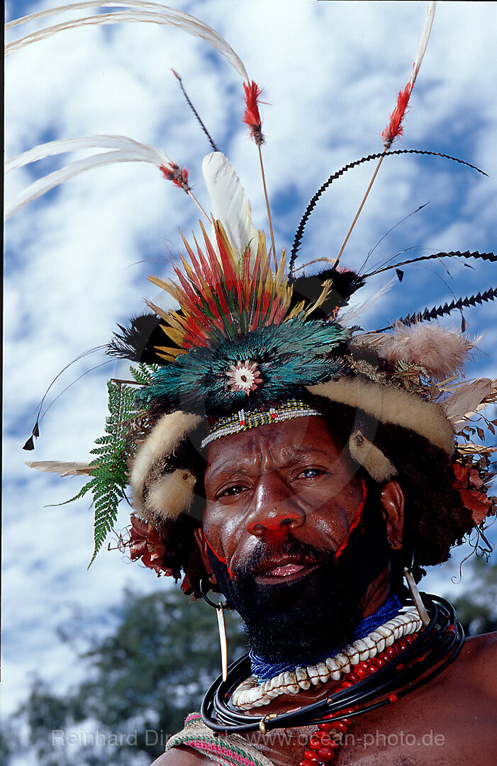 Huli Perueckenmann, Tari, Huli, Highlands, Papua Neu Guinea