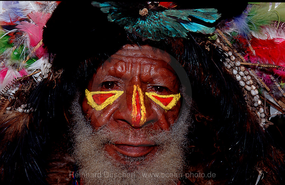 Huli Perueckenmann, Tari, Huli, Highlands, Papua Neu Guinea