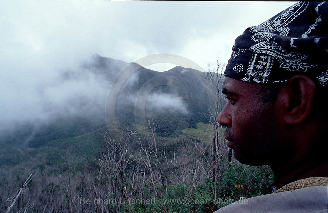 Papua Guide auf dem Mount Kerawa, Tari, Huli, Highlands, Papua Neu Guinea