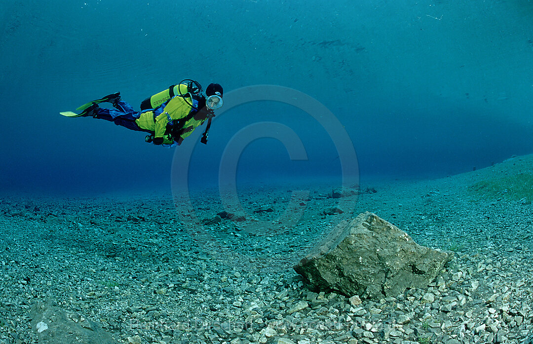 Scuba Diver in a mountain lake