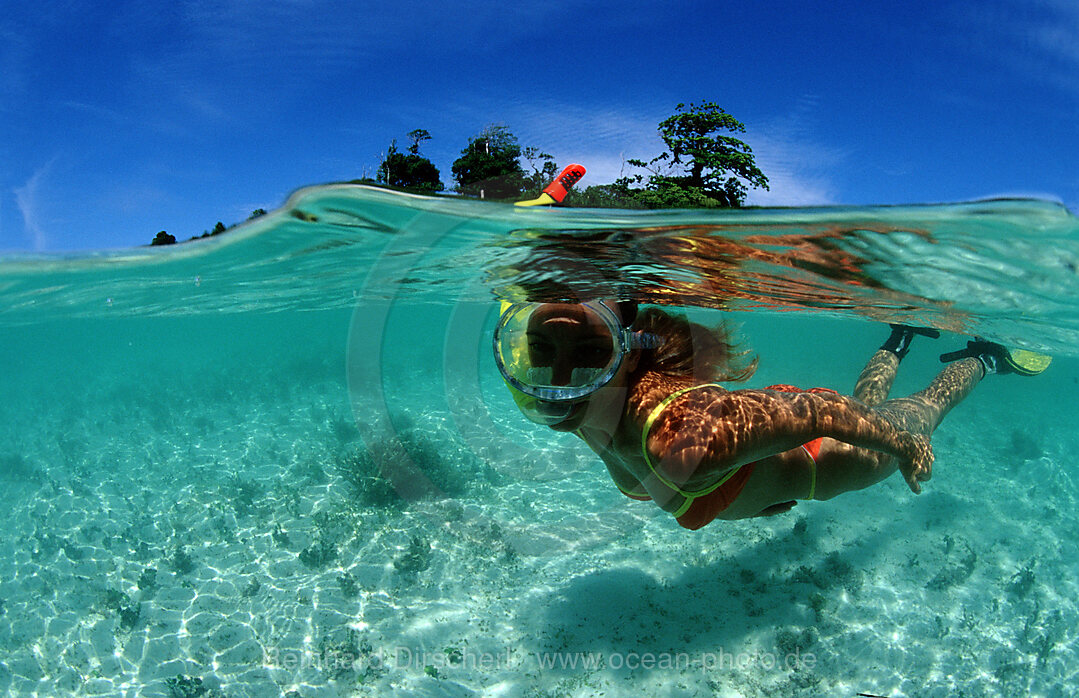 Skindiving, Skin diver, split image