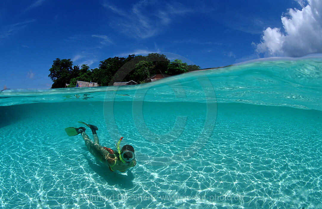 Skindiving, Skin diver, split image