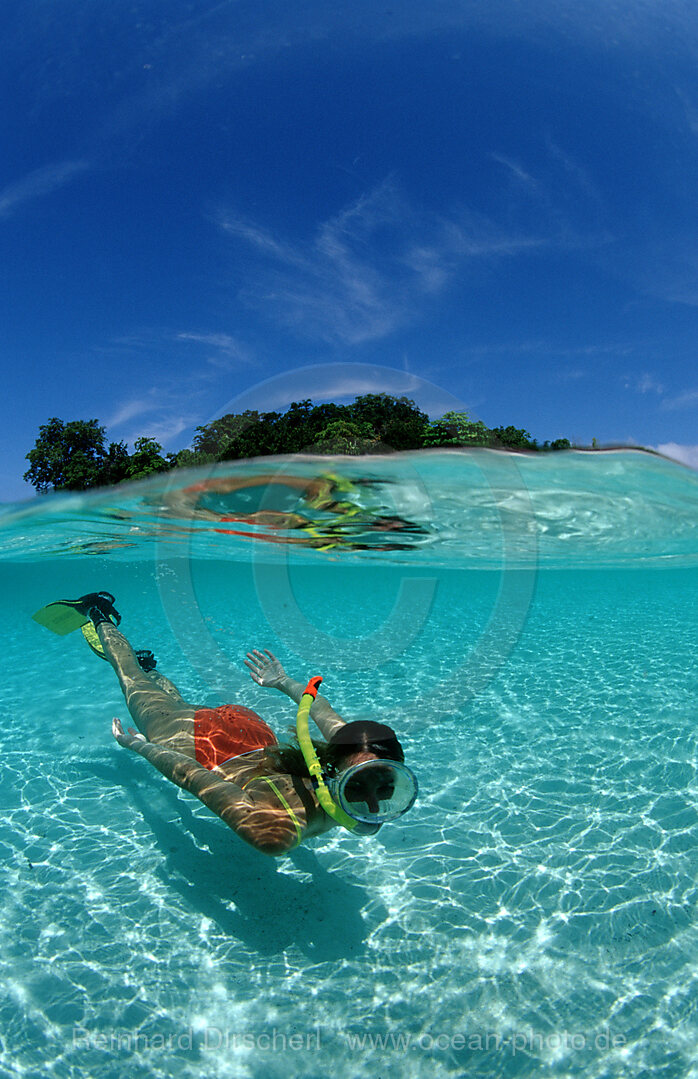 Skindiving, Skin diver, split image