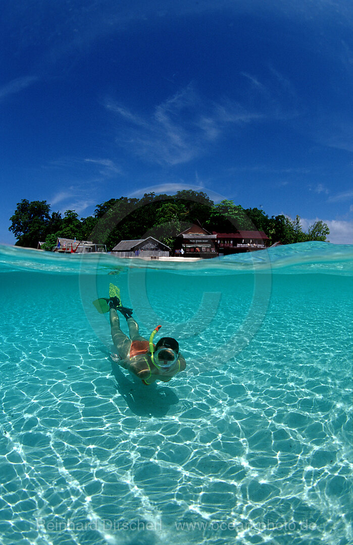 Skindiving, Skin diver, split image