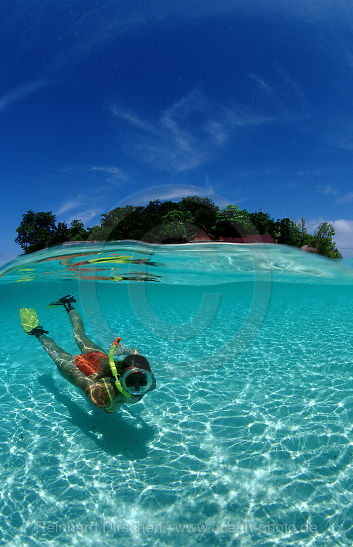 Skindiving, Skin diver, split image