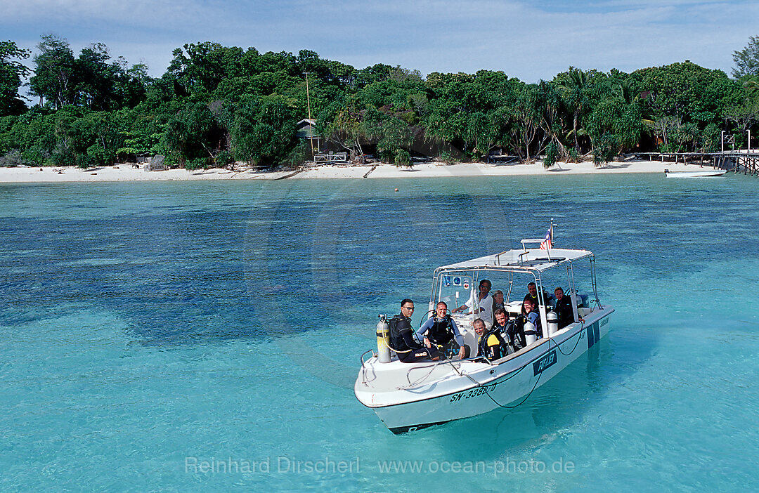 Tauchboot der Insel Lankayan, Borneo, Sabah, Lankayan, Malaysia