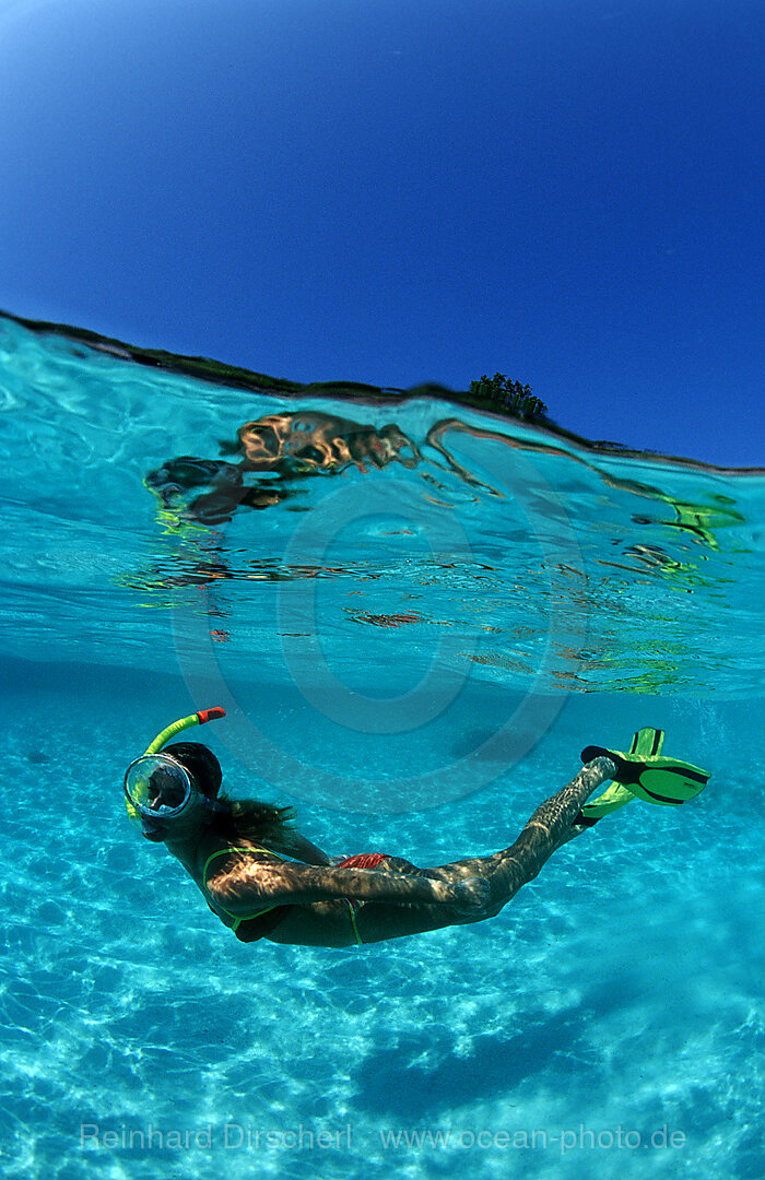 Snorkeling near a tropical island