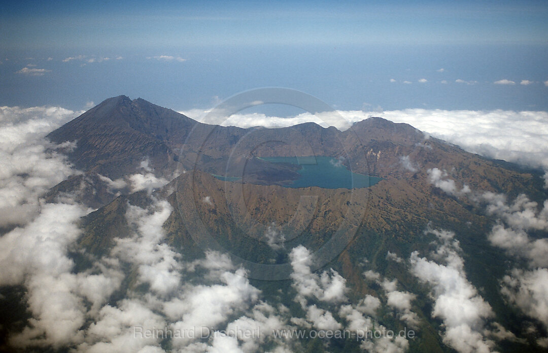 Rinjani Vulkan, Luftaufnahme, Lombok, Sunda Inseln, Indonesien