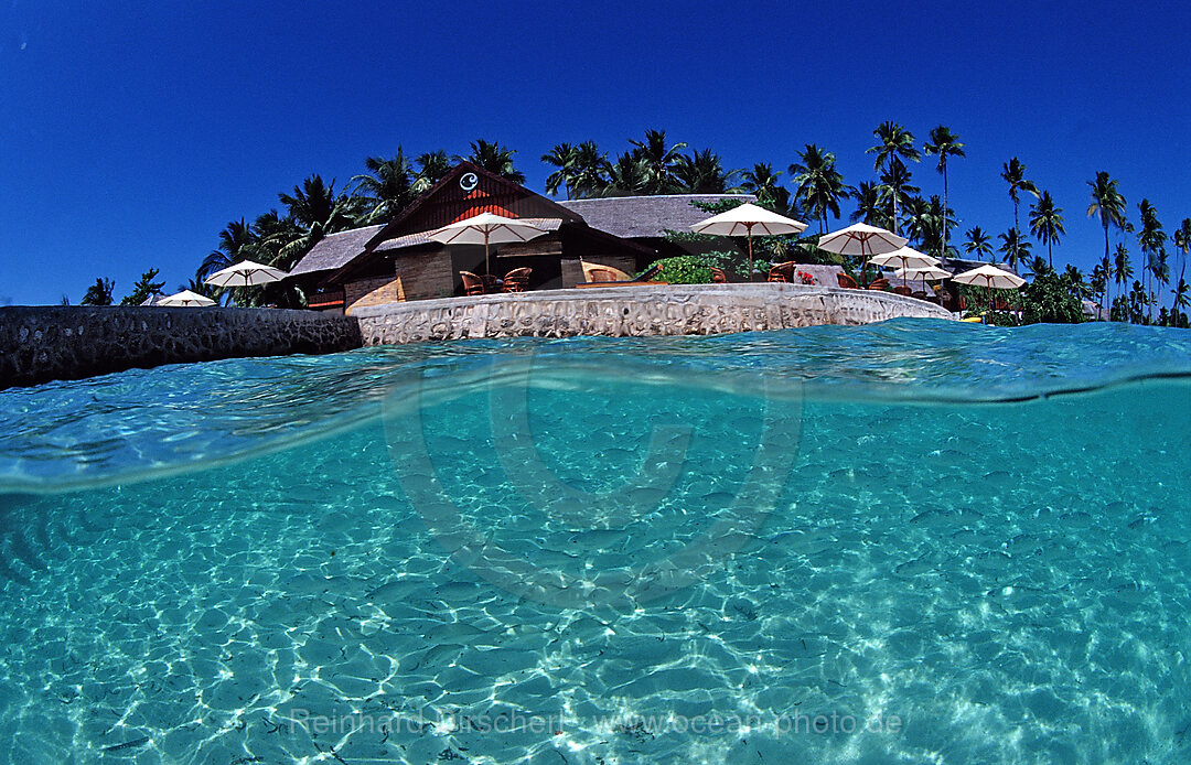 Wakatobi beach bungalows, Wakatobi Dive Resort, Celebes, Indian Ocean, Bandasea, Indonesia