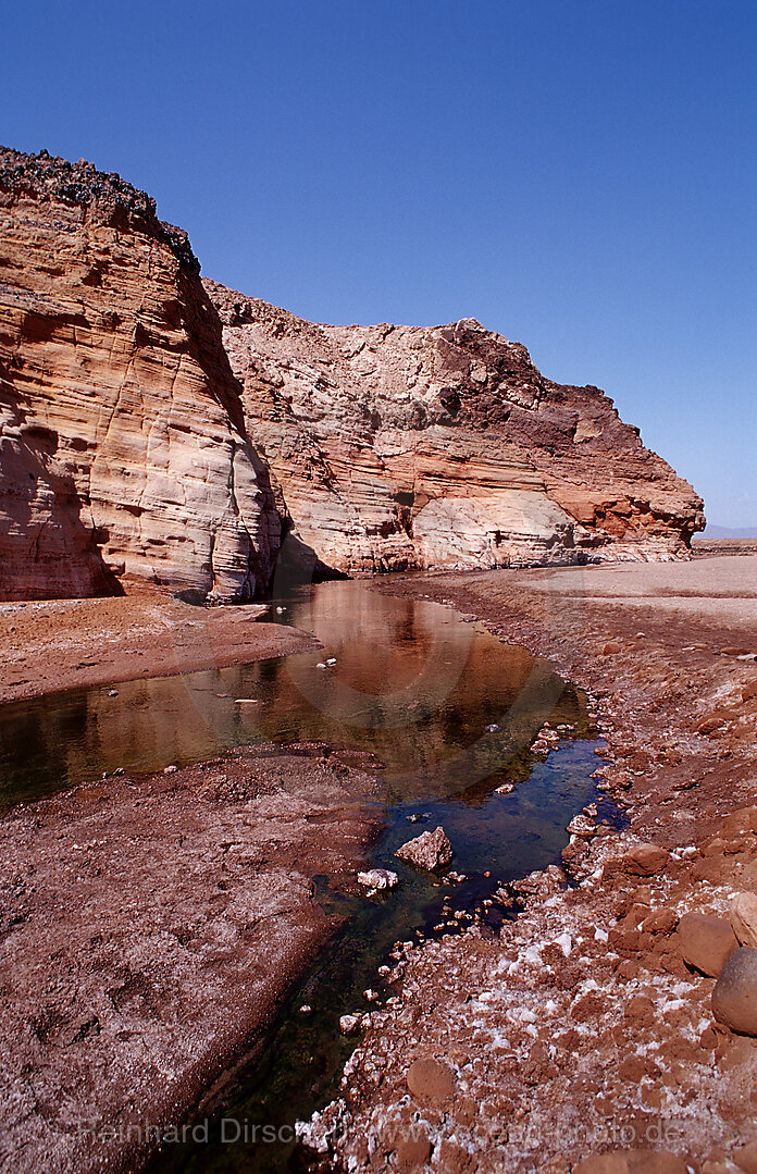 Volcanic spring beside Lac Assal, Lake Assal