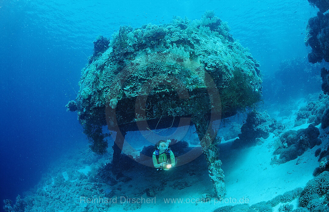 Scuba diver and Jacque Cousteaus Precontinent 8