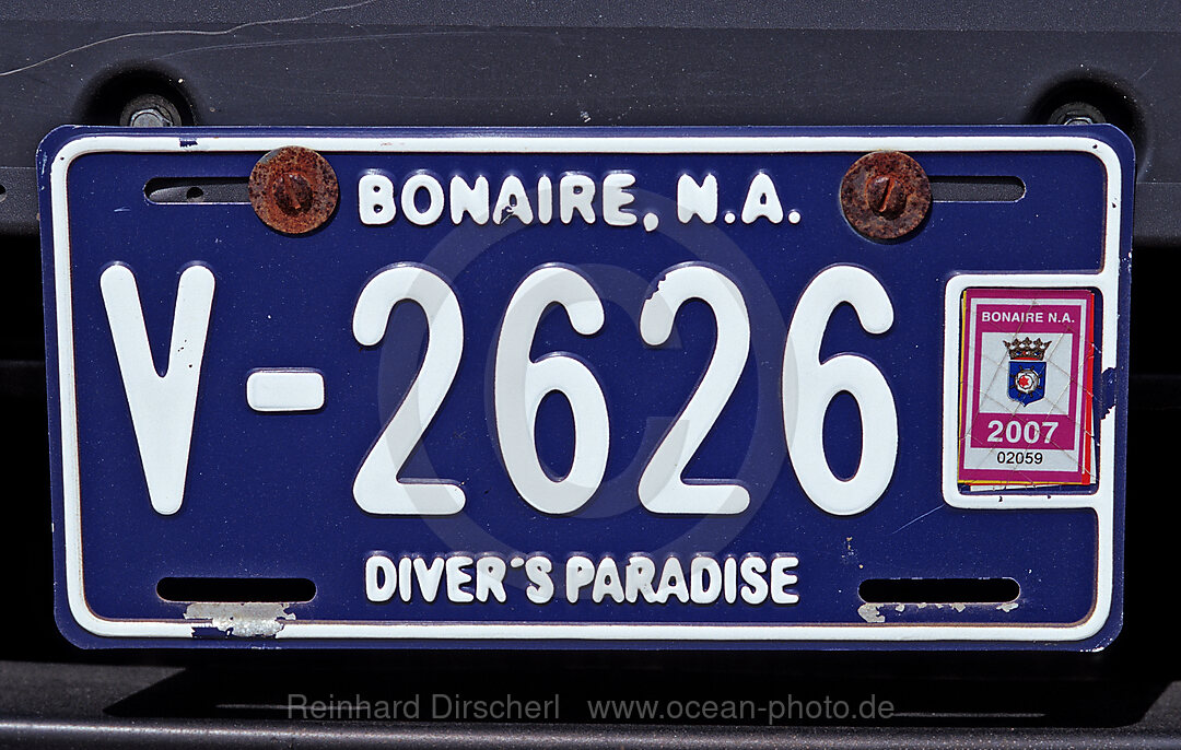Autokennzeichen von Bonaire
