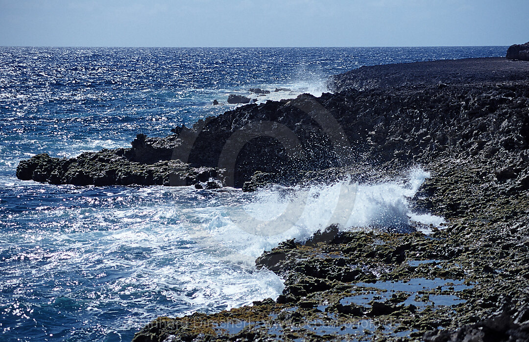 Kueste bei Playa Chikitu, Karibik, Karibisches Meer, Washington Slagbaai Nationalpark, Playa Chikitu, Niederlaendische Antillen, Bonaire