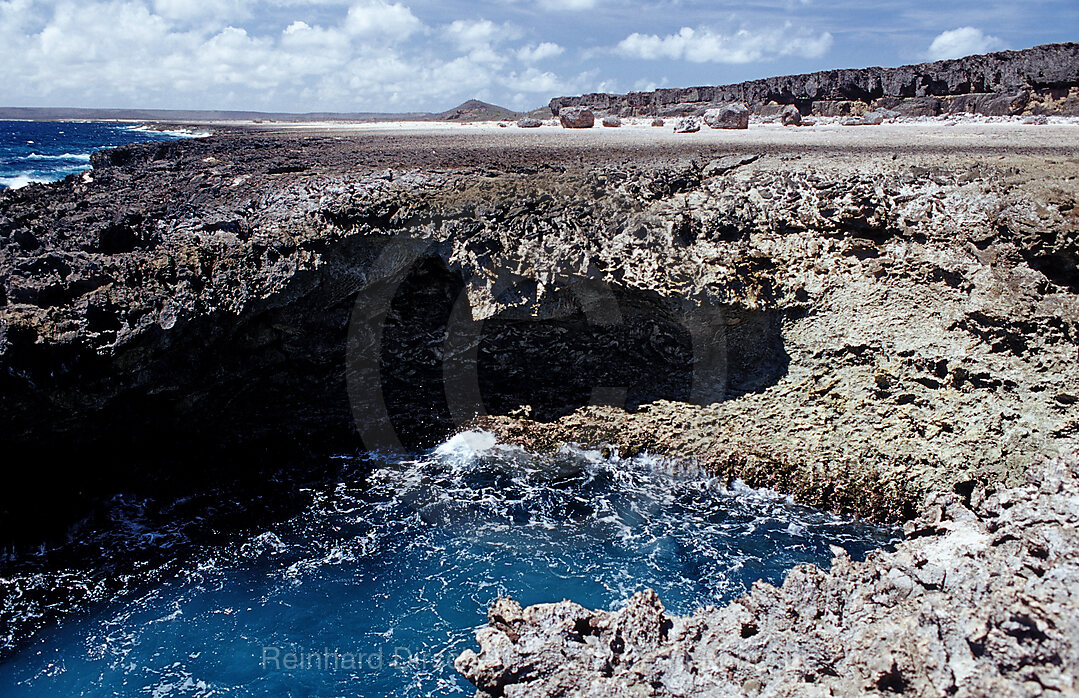 Brandung an der Kueste, Karibik, Karibisches Meer, Washington Slagbaai Nationalpark, Suplad, Niederlaendische Antillen, Bonaire