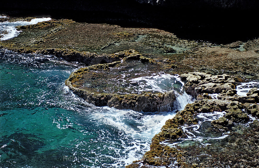 Stone terraces, Caribbean Sea, Washington Slagbaai National Park, Boka Kokolishi, Netherlands Antilles, Bonaire