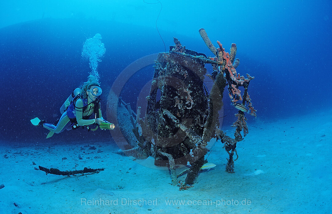 Scuba diver on the Hilma Hooker Ship Wreck