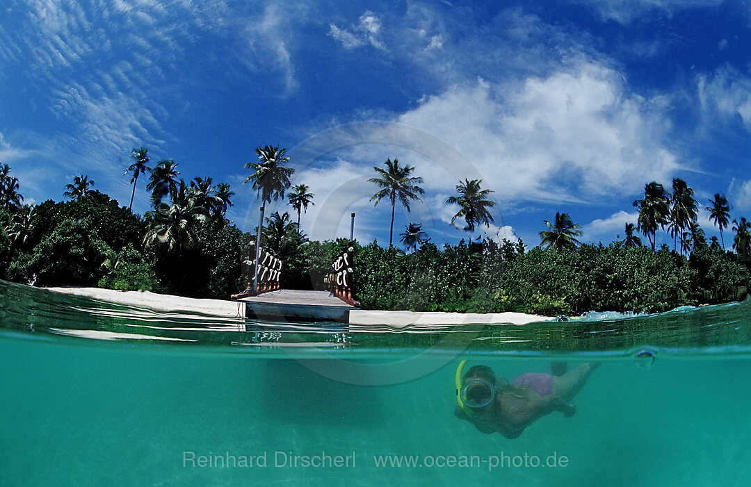 Snorkeling at Maldives, Indian Ocean, Meemu Atoll, Maldives