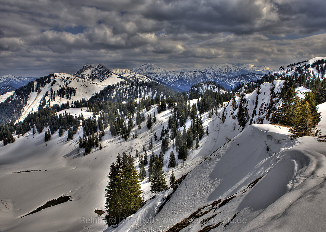 View from the Seekarkreuz to Bavarian Alps