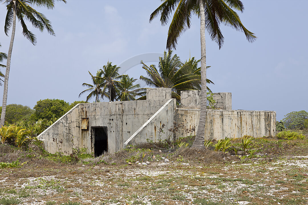 Bunkeranlagen zur Beobachtung des Atombombentest, Bikini Atoll, Mikronesien, Pazifik, Marschallinseln