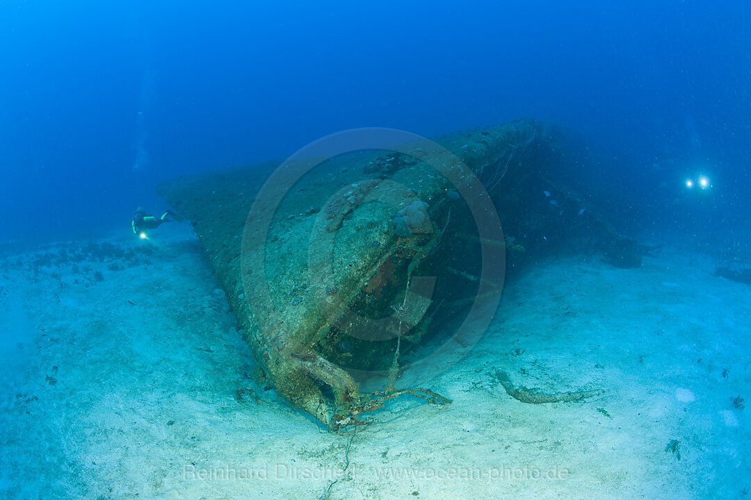 Diver at Bow of Destroyer USS Anderson