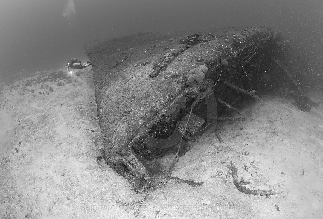 Diver at Bow of Destroyer USS Anderson