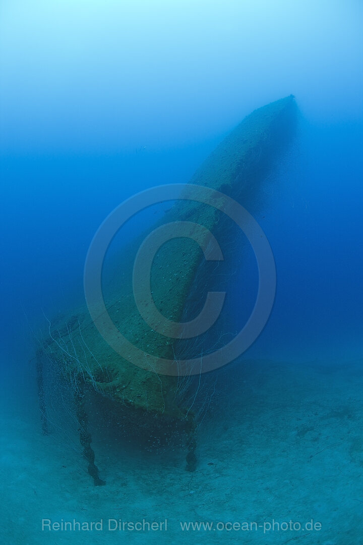 Bow of USS Arkansas Battleship, Bikini Atoll, Micronesia, Pacific Ocean, Marshall Islands