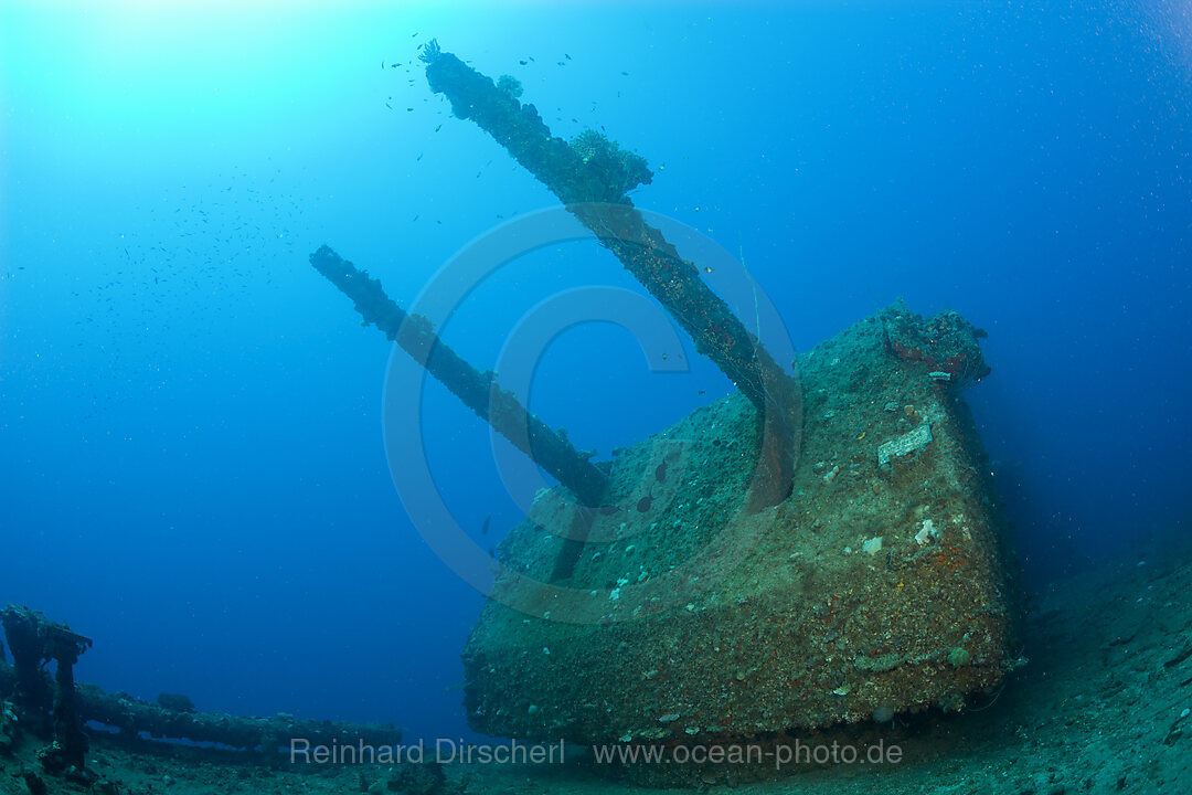 Twin 8-inch 55 caliber Gun on USS Saratoga, Bikini Atoll, Micronesia, Pacific Ocean, Marshall Islands