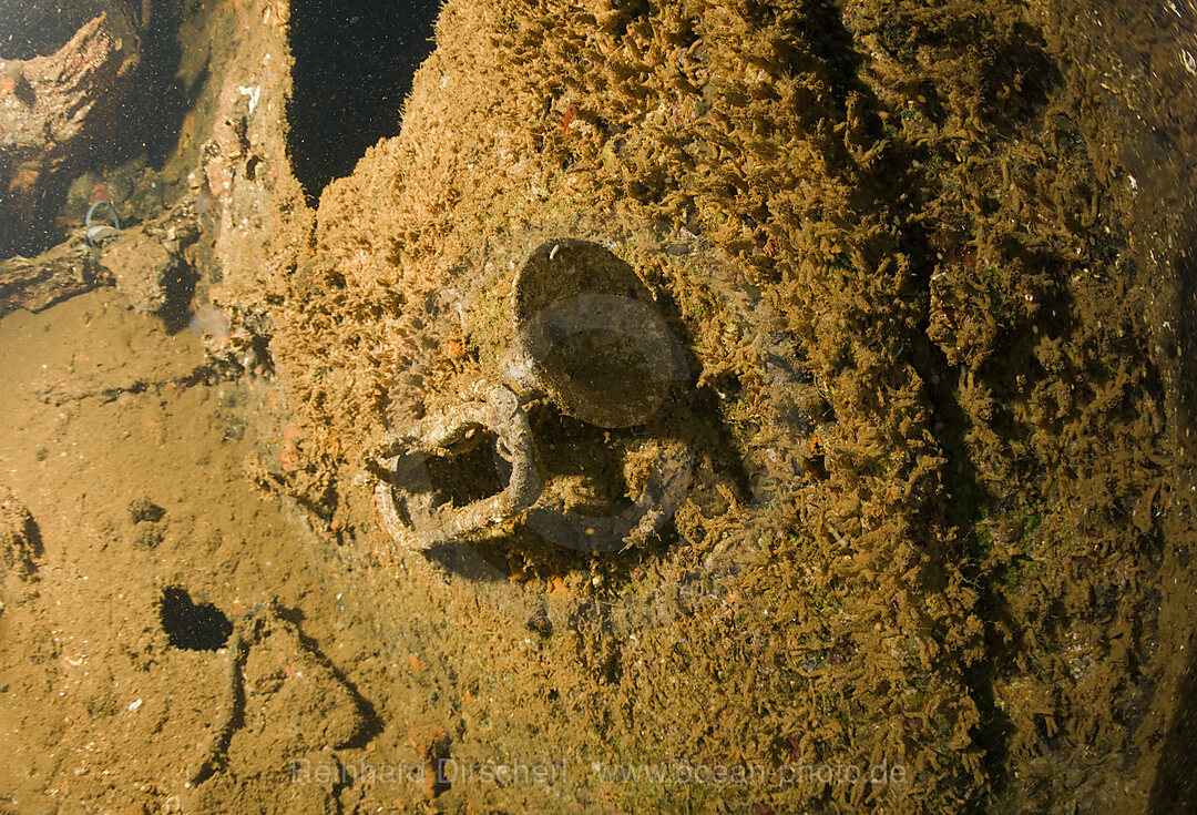 Trompete in der Bruecke der USS Saratoga, Bikini Atoll, Mikronesien, Pazifik, Marschallinseln