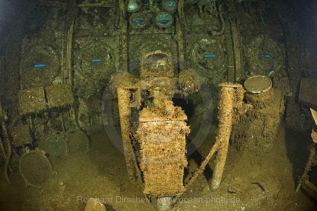 Kommandoraum der USS Saratoga, Bikini Atoll, Mikronesien, Pazifik, Marschallinseln