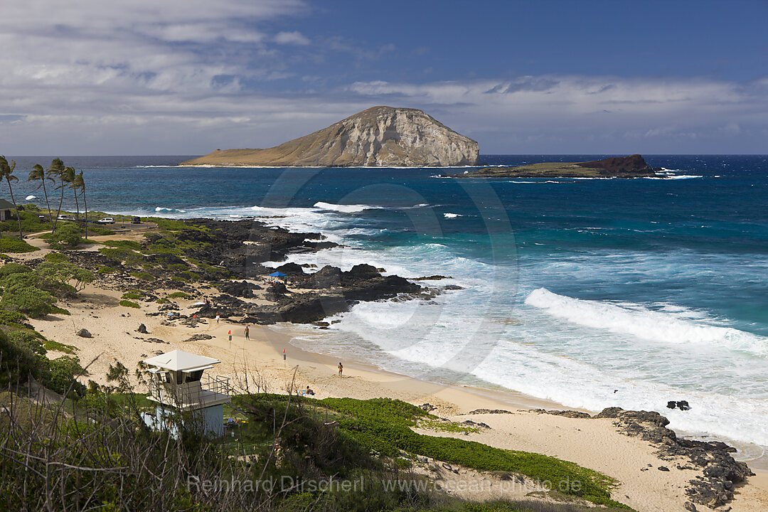 Makapuu Strand und Manana Vogelinseln, Oahu, Pazifik, Hawaii, USA