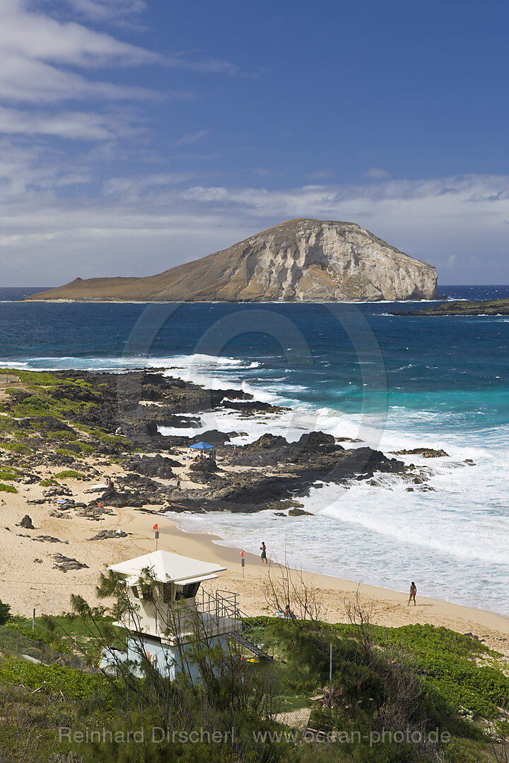 Makapuu Strand und Manana Vogelinseln, Oahu, Pazifik, Hawaii, USA