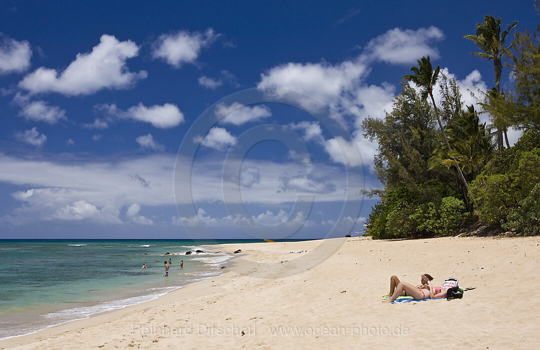 Strand Haleiwa Beach Park, Oahu, Pazifik, Hawaii, USA