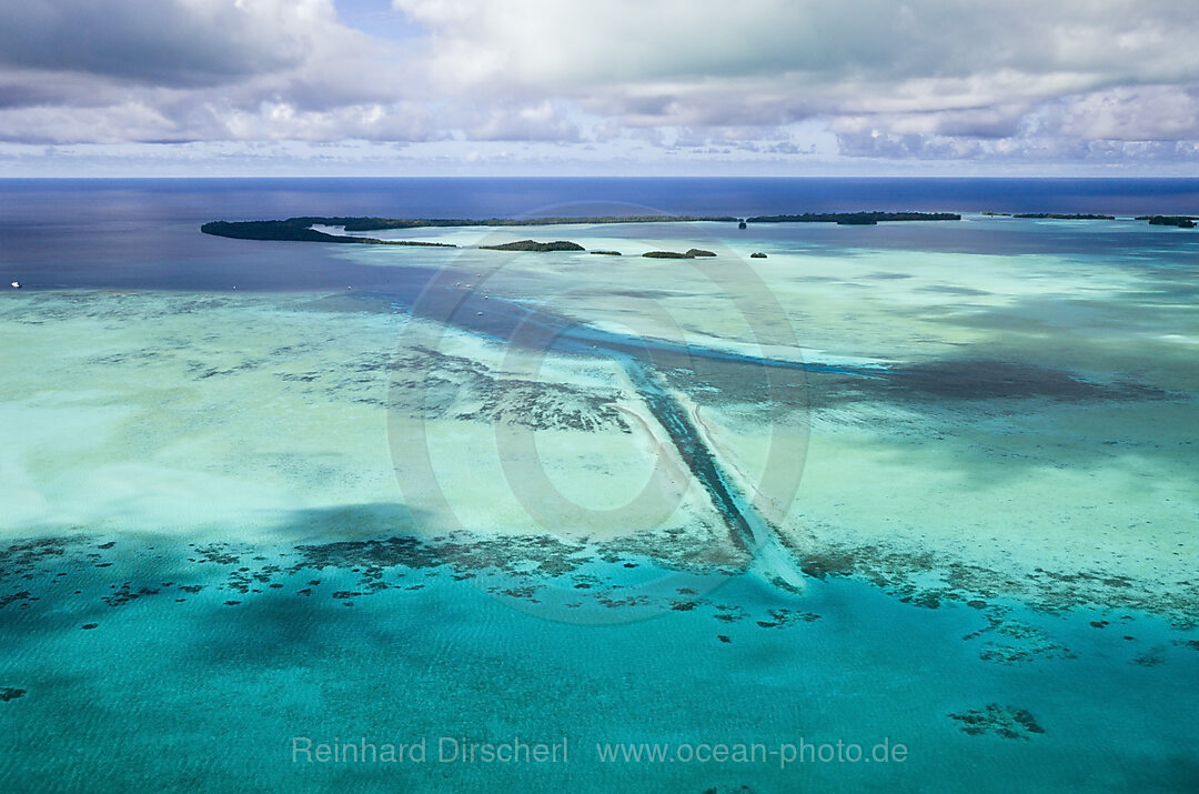 Luftaufnahme von Tauchplatz German Channel, Mikronesien, Palau