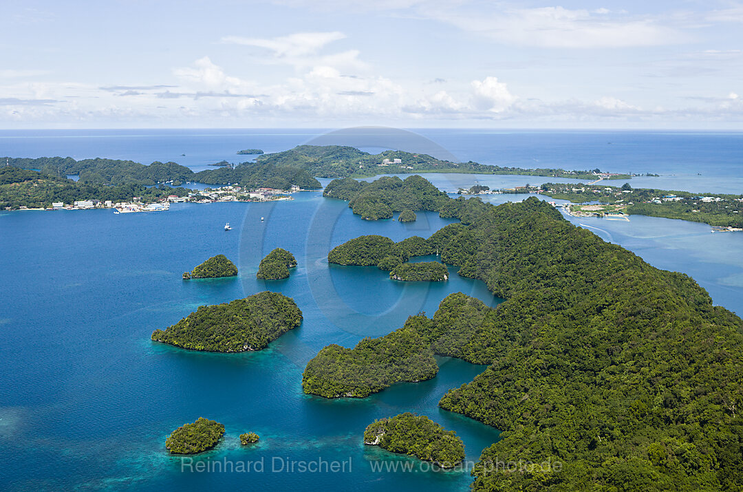 Blick auf Hauptstadt Koror, Mikronesien, Palau