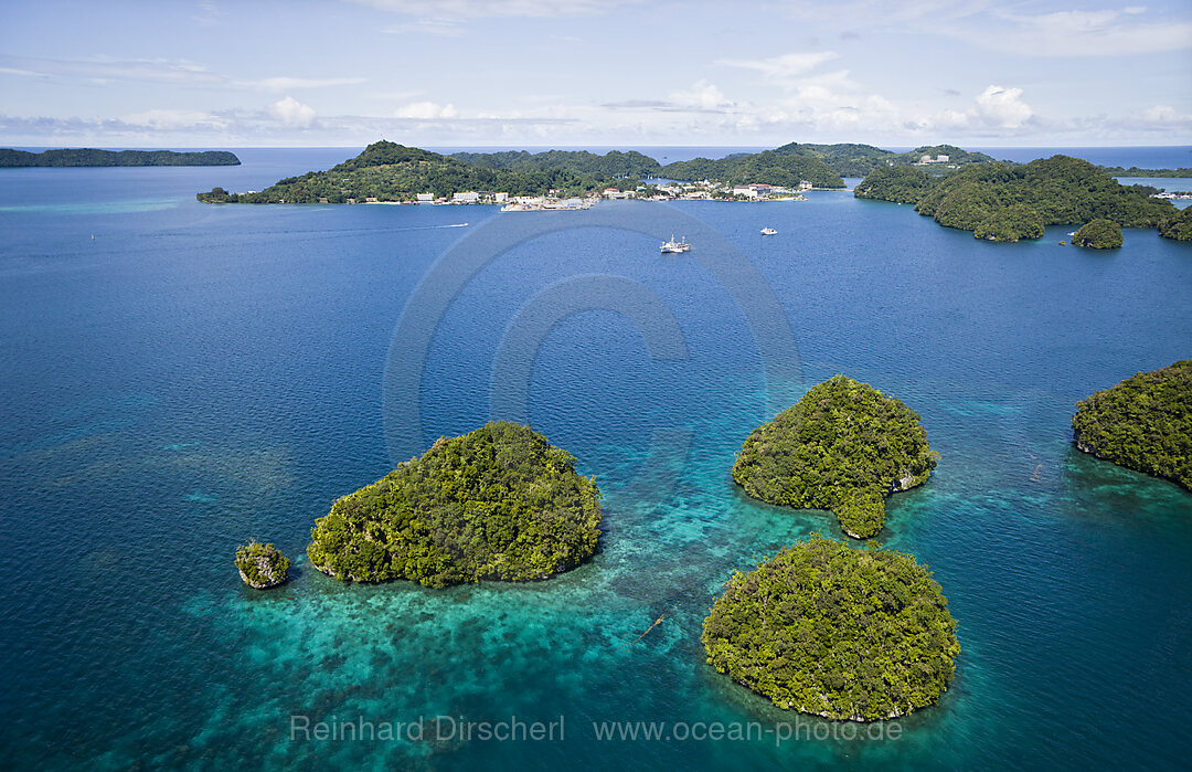 Blick auf Hauptstadt Koror, Mikronesien, Palau