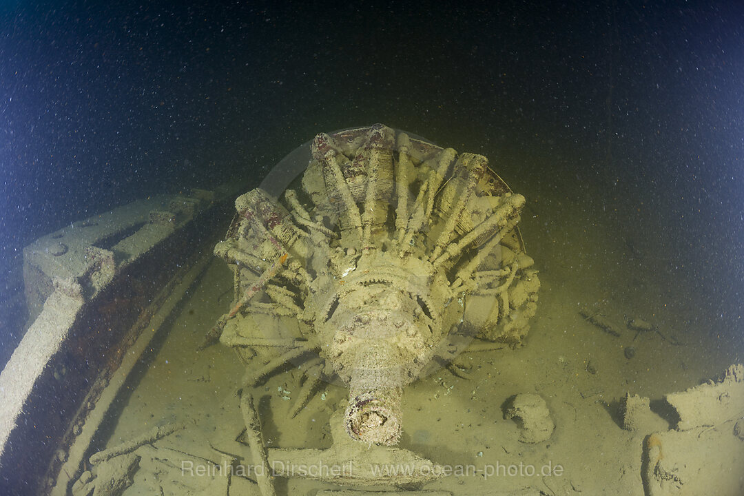 Engine on Japanese Warship of II World War Helmet Wreck