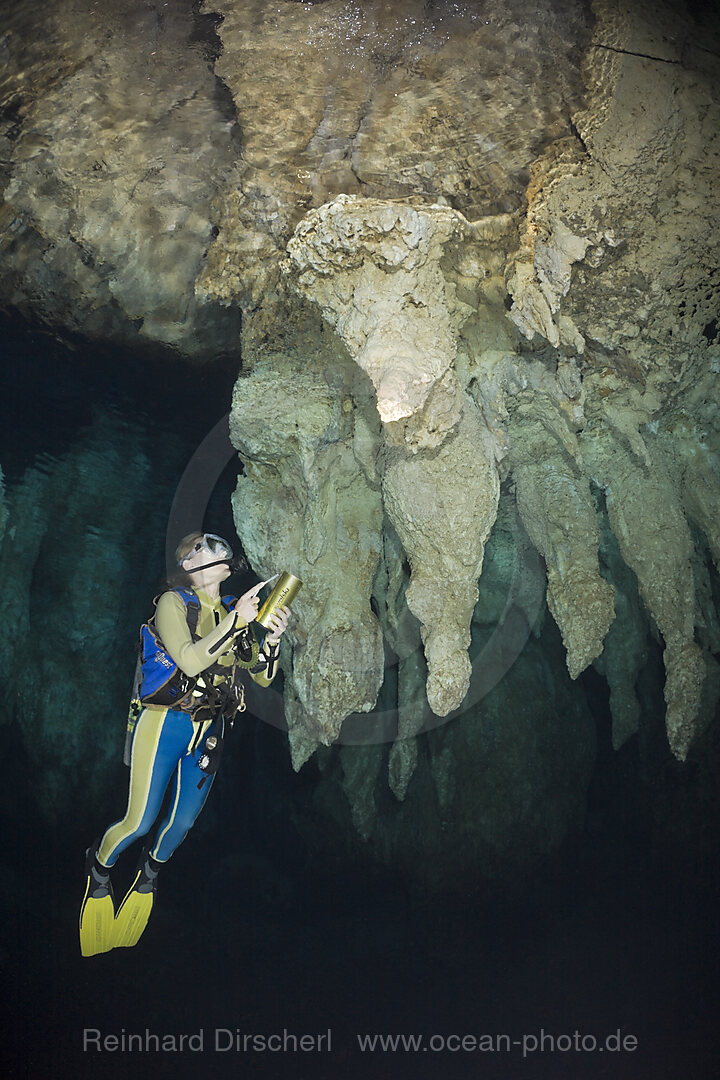 Diver in Chandelier Dripstone Cave