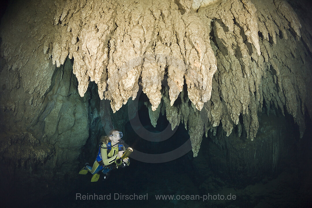 Diver in Chandelier Dripstone Cave