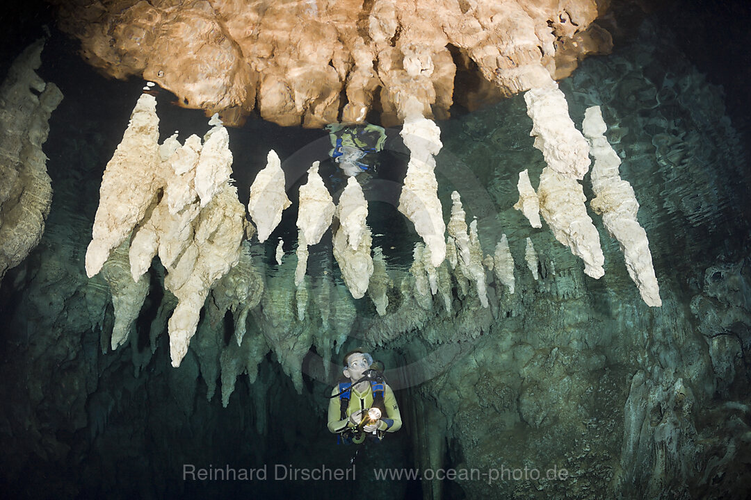Diver in Chandelier Dripstone Cave
