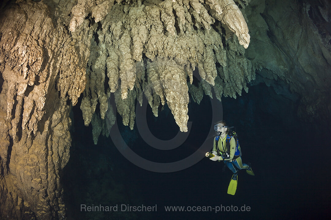 Diver in Chandelier Dripstone Cave