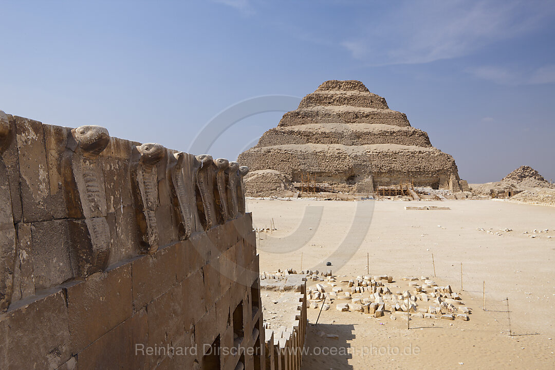 Cobra Relief and Saqqara Step Pyramid of Pharaoh Djoser