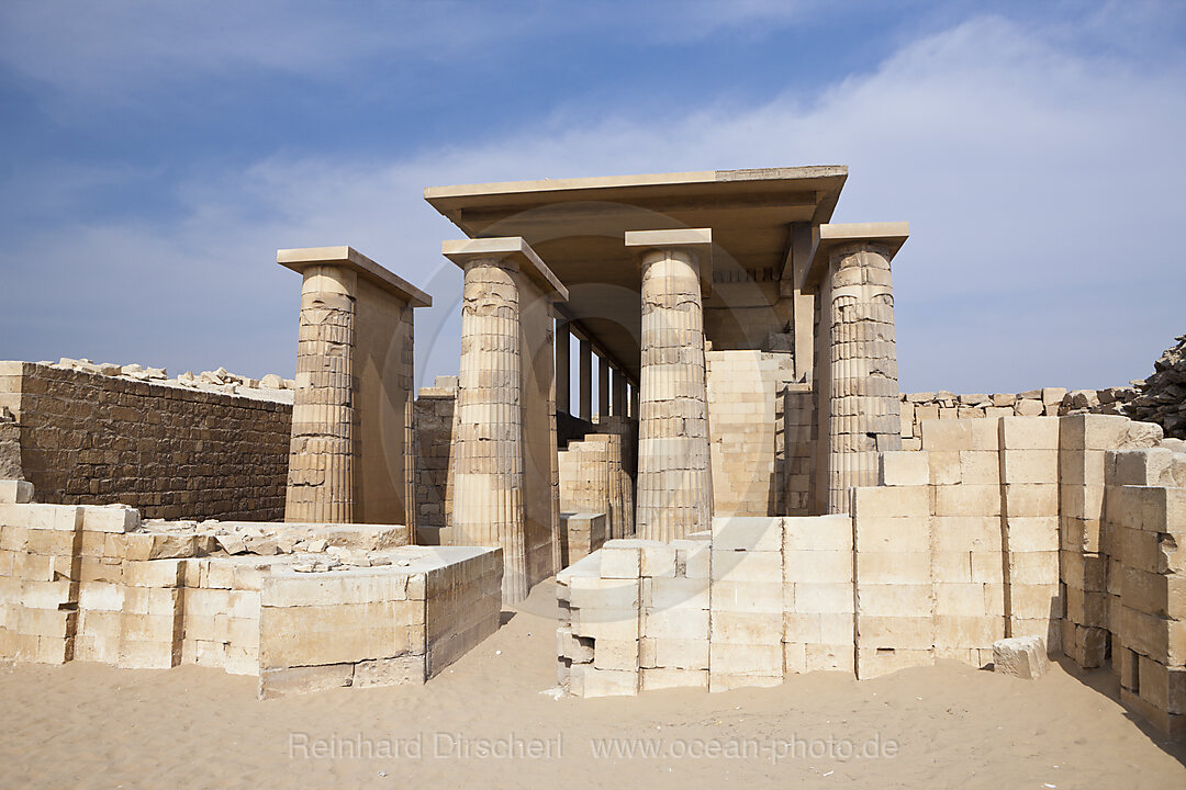 Entrance to Area of Saqqara Step Pyramid of Pharaoh Djoser