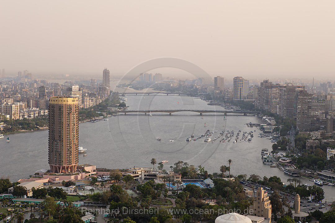 View from Cario Tower at Cairo and Nile