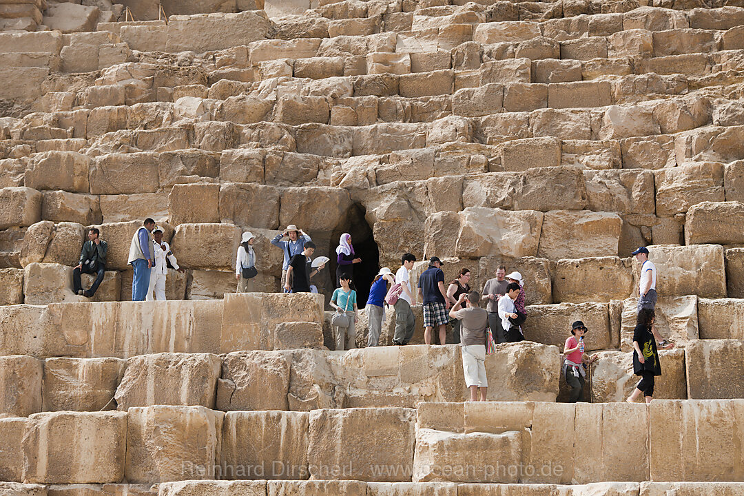 Tourists at Entrance of Pyramid of Cheops