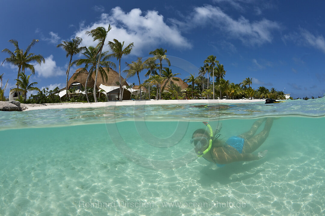 Skin diving at Maldives