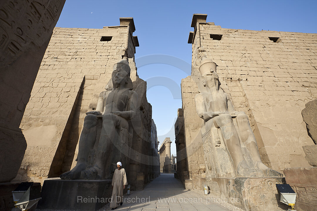 Sitting Ramesses II Colossus at Entrance of Luxor Temple