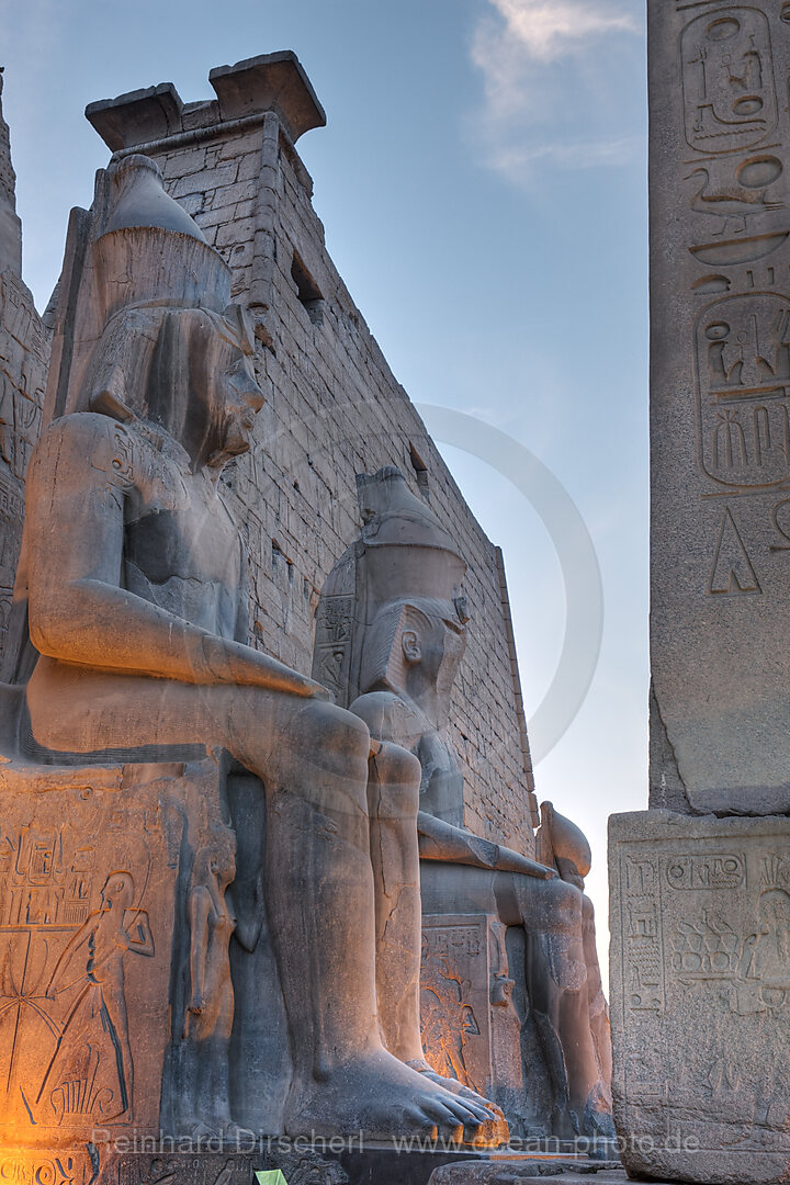 Sitting Ramesses II Colossus at Entrance of Luxor Temple