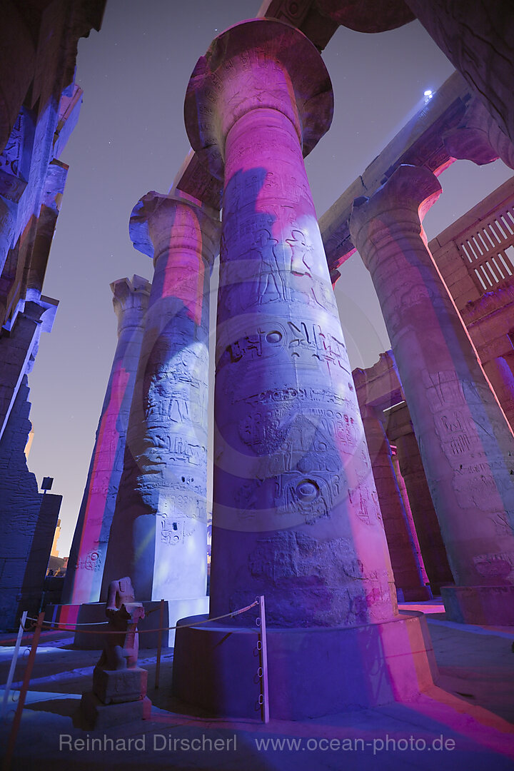 Ton und Licht Show in Karnak Tempel, Luxor, Aegypten