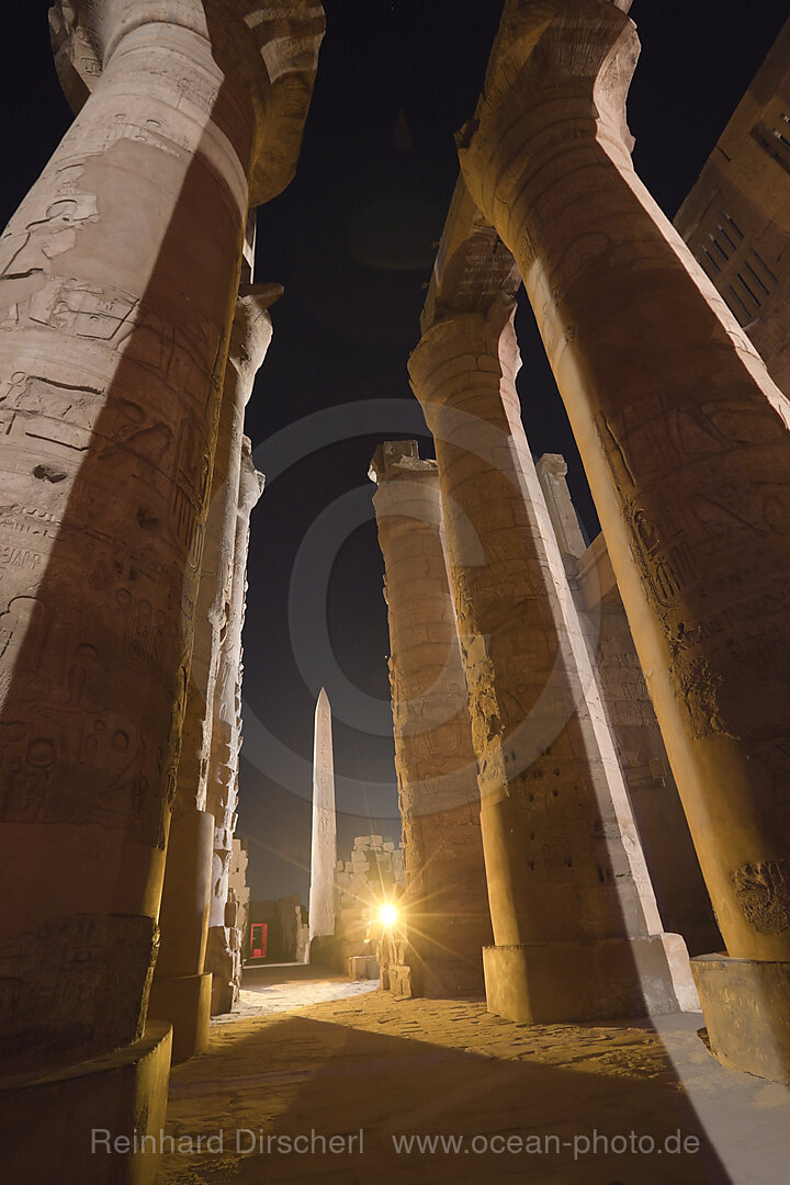 Ton und Licht Show in Karnak Tempel, Luxor, Aegypten