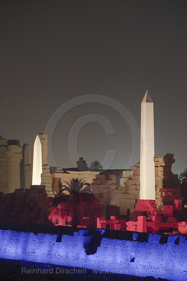 Ton und Licht Show in Karnak Tempel, Luxor, Aegypten